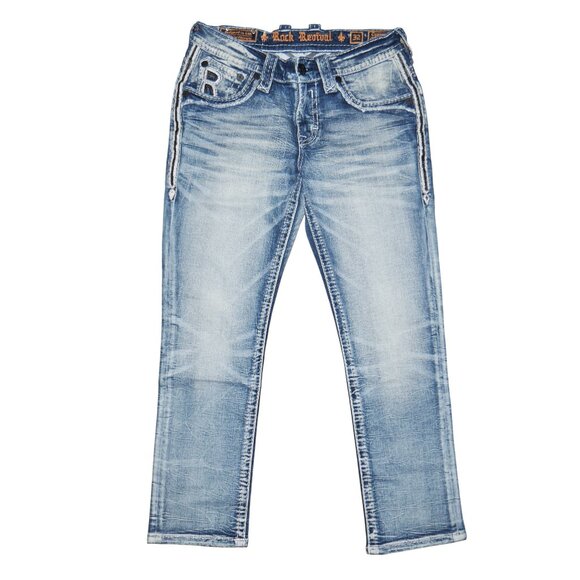 Rock Revival Men's Cypress Straight Distressed Denim Jeans Size 33x30 NEW - Picture 6 of 16